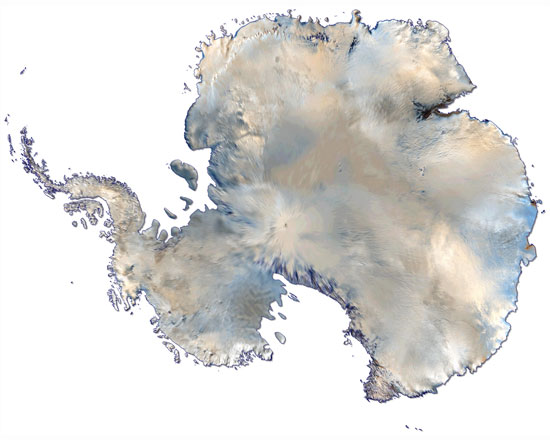 satellite map of Antarctica